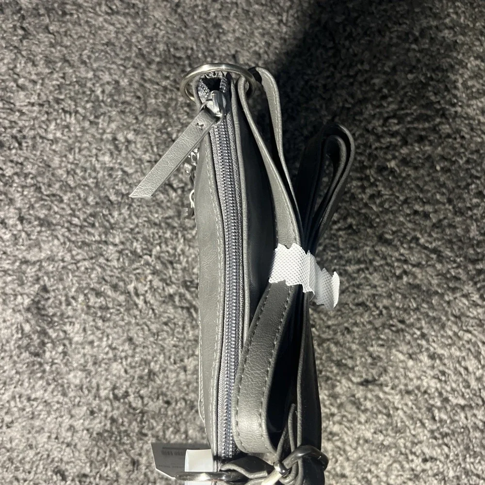 Time‎ and Tru Norah Gray Crossbody Handbag with Adjustable Strap